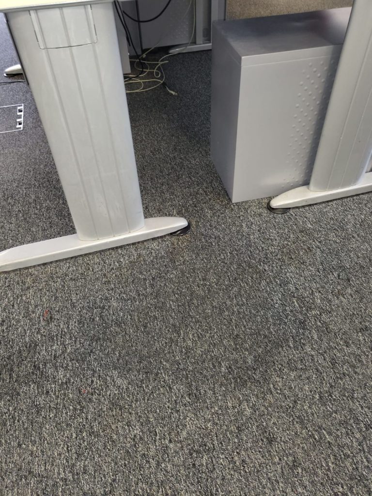 Commercial offices in Swindon given back their sparkle! 8 Office carpet stain removal before cleaning