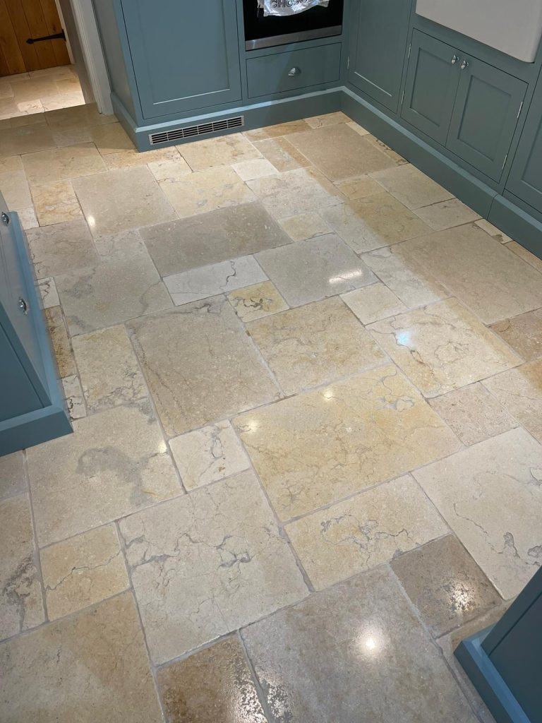 Brilliant results on Travertine tiles & flagstone floors in Cheltenham 12 Professional cleaned & sealed Travertine flooring