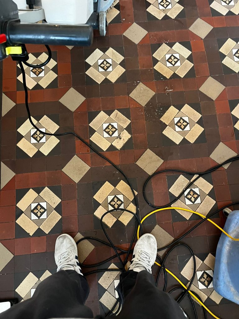 Tiled floor cleaning by Green Man