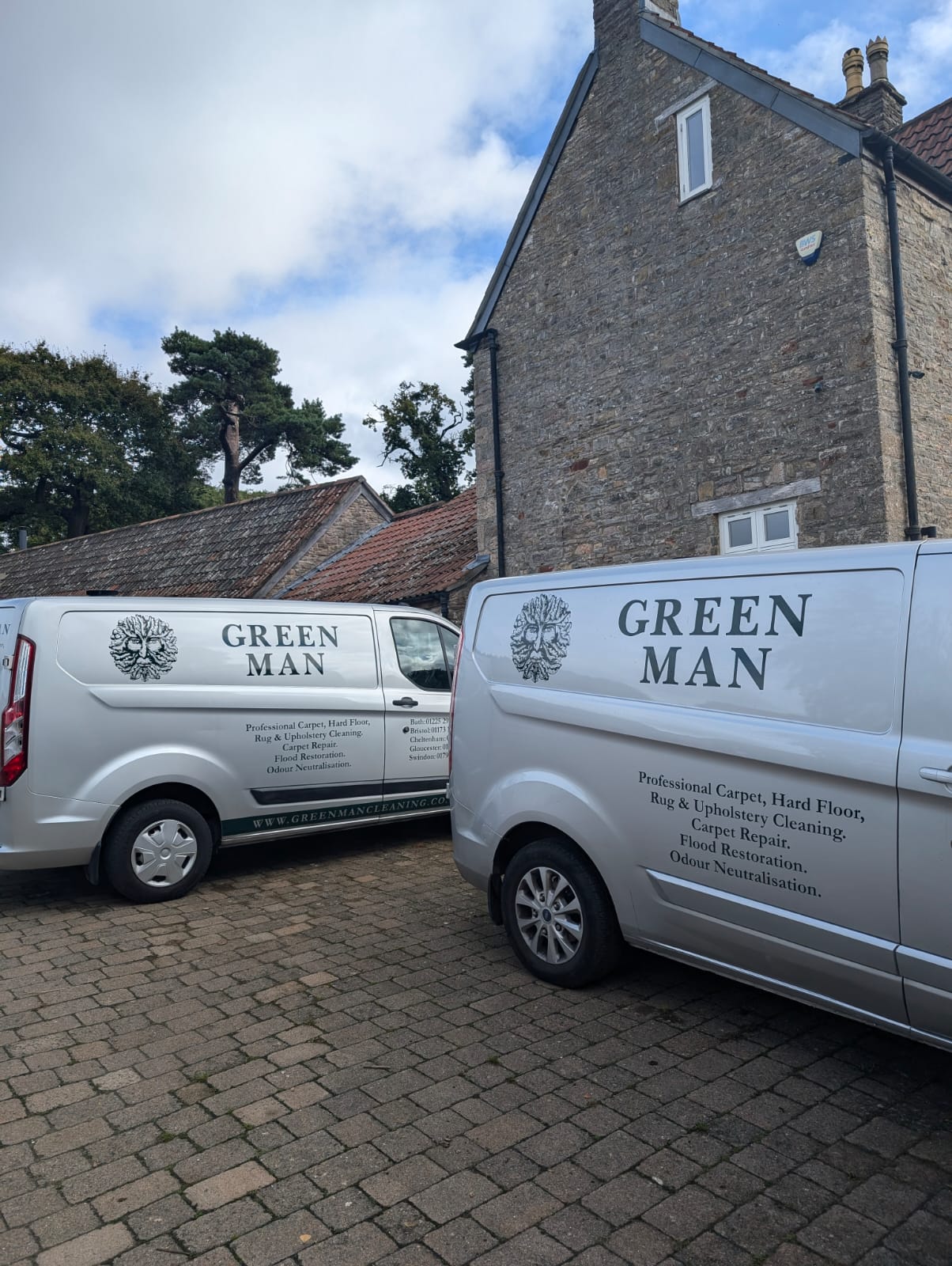 Great day of team work on hard floor cleaning in Bristol 1 Green Man vans