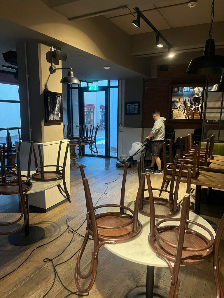 Commercial clean of wooden floor in Bristol restaurant 12 IMG 20241018 WA0022