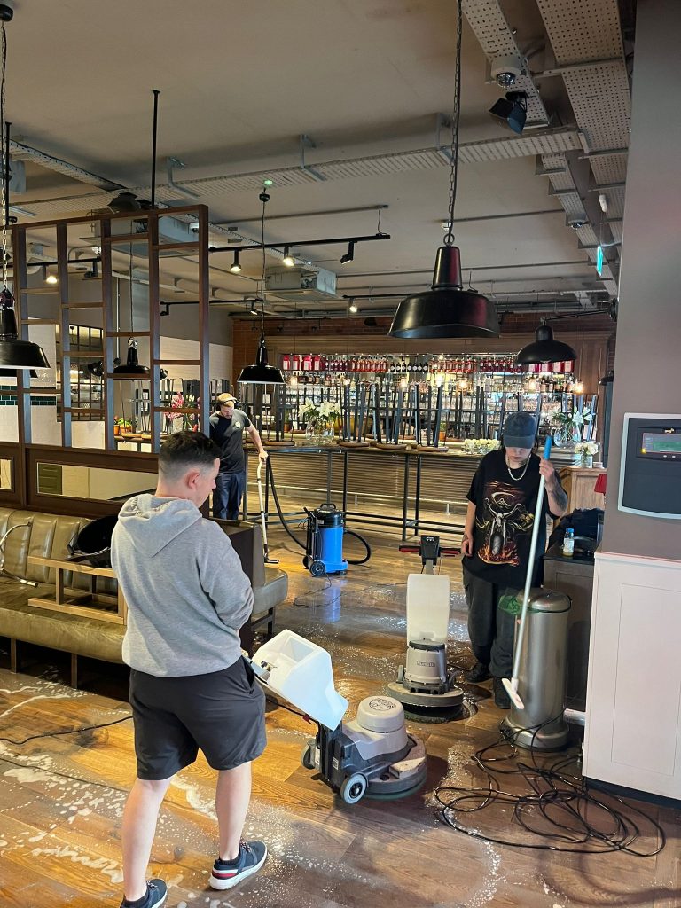 Commercial clean of wooden floor in Bristol restaurant 6 IMG 20241018 WA0023