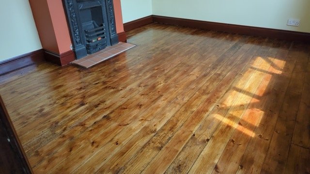 Pine boards finished with hard wax oil in Chippenham Medium