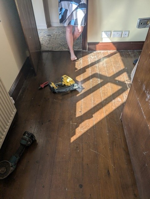 Pine floorboard sanding in Chippenham