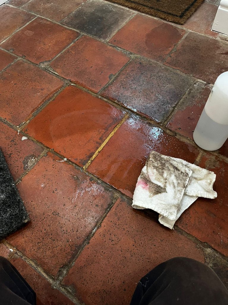 Rejuvenated Quarry Stone Floor in Frome 4 Survey & test clean of hard flooring in Frome